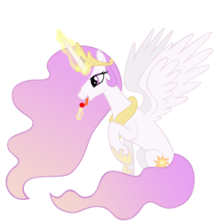 Size: 4000x4000 | Tagged: safe, artist:azure-vortex, princess celestia, alicorn, pony, princess molestia, g4, cute, cutelestia, female, hoof shoes, licking, lollipop, magic, mare, open mouth, raised hoof, simple background, sitting, smiling, solo, spread wings, telekinesis, tongue out, transparent background, vector