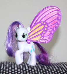 Size: 1844x2011 | Tagged: safe, artist:larakoplin, rarity, sweetie belle, oc, oc only, pony, unicorn, g4, brushable, fusion, fusion:raribelle, fusion:rarity, fusion:sweetie belle, glimmer wings, irl, photo, prototype, solo, toy