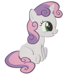 Size: 3970x4520 | Tagged: safe, artist:ipunchheads, sweetie belle, pony, unicorn, g4, female, filly, foal, papercraft, simple background, solo, transparent background