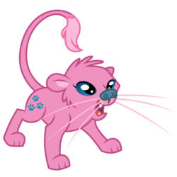 Size: 900x900 | Tagged: safe, artist:sunley, kingsley, big cat, cat, lion, g1, g4, cute, g1 to g4, generation leap, open mouth, simple background, transparent background, weapons-grade cute