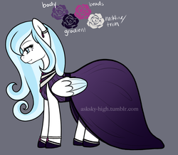 Size: 925x806 | Tagged: safe, artist:asksky-high, oc, oc only, pony, clothes, dress, reference sheet, solo