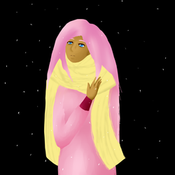 Size: 900x900 | Tagged: safe, artist:indigomittens, fluttershy, human, g4, dark skin, humanized