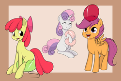 Size: 1620x1080 | Tagged: safe, artist:kloudmutt, apple bloom, scootaloo, sweetie belle, earth pony, pony, g4, balloon, balloon fetish, balloon riding, bouncing, cutie mark crusaders, female, fetish, open mouth, party balloon, riding, that pony sure does love balloons