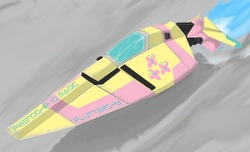 Size: 1275x777 | Tagged: safe, artist:otakuap, fluttershy, g4, video game, wipeout