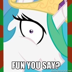 Size: 400x400 | Tagged: safe, princess celestia, princess molestia, g4, female, fun, grin, image macro