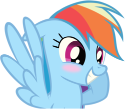 Size: 8000x7000 | Tagged: safe, artist:choopy, rainbow dash, g4, absurd resolution, blushing, simple background, transparent background, vector