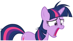 Size: 8000x4500 | Tagged: safe, artist:choopy, twilight sparkle, pony, unicorn, g4, lesson zero, absurd resolution, female, mare, messy mane, open mouth, shocked expression, simple background, solo, transparent background, unicorn twilight, vector, wide eyes