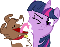 Size: 7854x6128 | Tagged: safe, artist:choopy, twilight sparkle, winona, g4, absurd resolution, licking, simple background, transparent background, vector