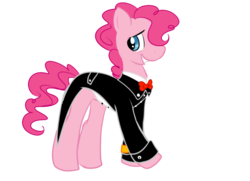 Size: 2016x1456 | Tagged: safe, artist:anaxboo, artist:pukuro, pinkie pie, earth pony, pony, g4, bubble berry, clothes, implied bubblepie, rule 63, simple background, solo, transparent background, tuxedo