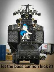 Size: 1206x1599 | Tagged: safe, dj pon-3, vinyl scratch, g4, bass cannon, doof wagon, mad max, mad max fury road