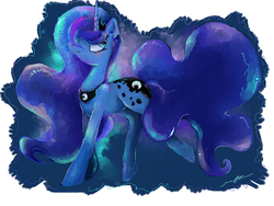 Size: 1019x766 | Tagged: safe, artist:fly-gray, princess luna, pony, g4, female, solo