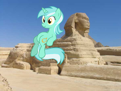 Size: 600x450 | Tagged: safe, lyra heartstrings, pony, sphinx, g4, egypt, irl, meme, photo, ponies in real life, sitting, sitting lyra, vector