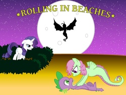 Size: 800x600 | Tagged: safe, rarity, spike, oc, merpony, fanfic:rolling in beaches, g4, cover, fanfic, female, male, shipping, straight