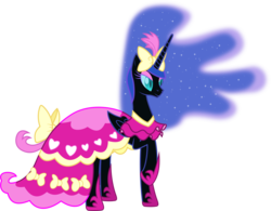 Size: 10720x8350 | Tagged: safe, nightmare moon, g4, absurd resolution, clothes, dress, pink dress, simple background, transparent background, vector