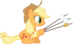 Size: 8068x4900 | Tagged: dead source, safe, artist:sharydow, applejack, g4, look before you sleep, absurd resolution, applejack's special marshmallows, food, marshmallow, poor rarity, simple background, transparent background, vector