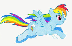 Size: 900x576 | Tagged: safe, artist:agataylor, rainbow dash, pony, g4, female, solo, traditional art