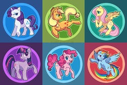 Size: 900x601 | Tagged: safe, artist:kaceymeg, applejack, fluttershy, pinkie pie, rainbow dash, rarity, twilight sparkle, g4, mane six