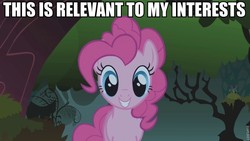 Size: 825x464 | Tagged: safe, edit, edited screencap, screencap, pinkie pie, friendship is magic, g4, caption, image macro