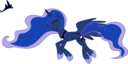 Size: 8168x4123 | Tagged: safe, artist:bednarowski, princess luna, alicorn, pony, g4, absurd resolution, defeated, eyes closed, female, mare, simple background, solo, transparent background, vector