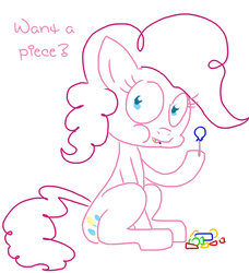 Size: 570x625 | Tagged: safe, artist:weaver, pinkie pie, earth pony, pony, g4, candy, female, simple background, solo, white background