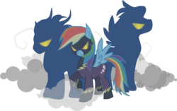 Size: 1391x876 | Tagged: safe, artist:kaizerin, rainbow dash, g4, clothes, costume, shadowbolt dash, shadowbolts, shadowbolts costume, simple background, transparent background