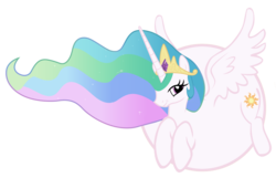 Size: 1550x1000 | Tagged: dead source, safe, artist:fataliciousss, princess celestia, alicorn, pony, g4, adventure in the comments, blimpestia, circle tool, female, inflation, looking at you, mare, round belly, simple background, solo, spherical inflation, transparent background, vector