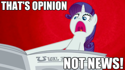 Size: 625x351 | Tagged: safe, edit, edited screencap, screencap, rarity, pony, g4, ponyville confidential, season 2, angry dad, i'll destroy her, image macro, male, newspaper, solo, the simpsons