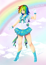 Size: 1000x1412 | Tagged: safe, artist:shadedastral, rainbow dash, human, g4, humanized, sailor loyalty, sailor moon (series), sailor senshi