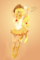 Size: 1000x1488 | Tagged: safe, artist:shadedastral, applejack, human, g4, humanized, sailor moon (series), sailor senshi