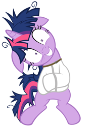 Size: 3411x4676 | Tagged: dead source, safe, artist:dentist73548, twilight sparkle, pony, unicorn, g4, lesson zero, female, insanity, looking at you, mare, shrunken pupils, simple background, solo, straitjacket, transparent background, twilight snapple, vector