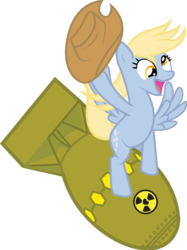Size: 2000x2680 | Tagged: safe, artist:smashinator, derpy hooves, pegasus, pony, g4, atomic bomb, bomb, cowboy hat, dr. strangelove, female, hat, high res, mare, nuclear weapon, riding a bomb, simple background, solo, transparent background