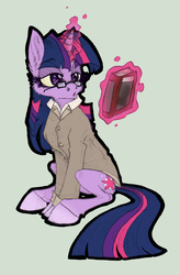 Size: 600x916 | Tagged: safe, artist:xenon, twilight sparkle, pony, g4, book, clothes, female, glasses, magic, solo, telekinesis