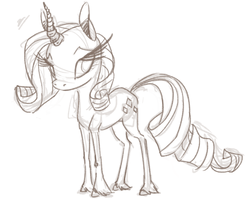 Size: 1000x800 | Tagged: safe, artist:knucklehead-mcspazatron, rarity, pony, g4, monochrome, sketch, solo