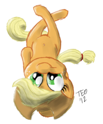 Size: 1280x1536 | Tagged: safe, artist:teo, applejack, earth pony, pony, g4, cute, simple background, smiling, transparent background