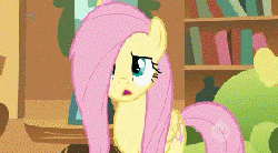 Size: 294x163 | Tagged: safe, screencap, fluttershy, pegasus, pony, g4, animated, blowing, female, mare, solo