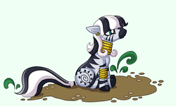 Size: 2000x1200 | Tagged: safe, artist:alexmakovsky, zecora, zebra, g4, alternate hairstyle