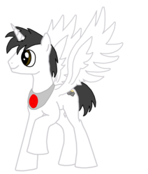 Size: 900x1059 | Tagged: safe, artist:fekalac, artist:shrick, oc, oc only, oc:shiron, alicorn, pony, alicorn oc, solo, wings