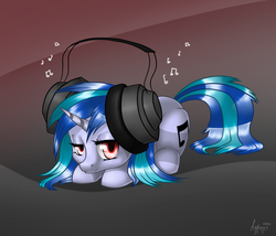 Size: 2100x1795 | Tagged: safe, artist:andreasbs, dj pon-3, vinyl scratch, pony, g4, female, headphones, solo
