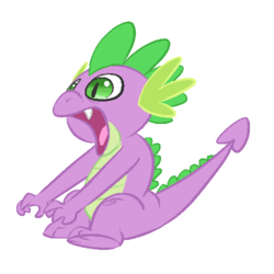 Size: 500x500 | Tagged: dead source, safe, artist:atmoatatpart3randomstarwarstitle, spike, dragon, g4, male, open mouth, raised tail, simple background, solo, tail, white background