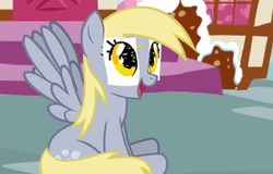 Size: 716x458 | Tagged: safe, artist:mixermike622, derpy hooves, pegasus, pony, g4, dan vs fim, disguise, fake eyes, female, happy, mare, underp