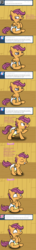 Size: 700x4900 | Tagged: safe, artist:fillyscoots42, pinkie pie, scootaloo, pegasus, pony, ask crinkleloo, g4, crinkleloo, dialogue, dialogue box, diaper, diaper butt, diaper fetish, diaper usage, diapered, diaperloo, female, fetish, filly, foal, implied pissing, mare, non-baby in diaper, peeing in diaper, pissing, silly filly diaper, soaked diaper, squish, tumblr, urine, used diaper, using diaper, watersports, wet diaper, wetting