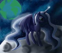 Size: 1000x850 | Tagged: safe, artist:mel-rosey, princess luna, pony, g4, female, moon, solo