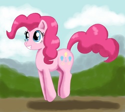 Size: 900x811 | Tagged: safe, artist:mel-rosey, pinkie pie, pony, g4, female, hopping, solo