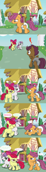 Size: 1000x3749 | Tagged: safe, artist:fillyscoots42, apple bloom, scootaloo, sweetie belle, ask crinkleloo, g4, crinkleloo, cutie mark crusaders, diaper, diaper fetish, diapered, female, filly, foal, mare, non-baby in diaper, tumblr