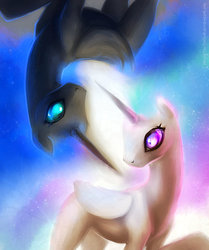 Size: 800x956 | Tagged: safe, artist:discordthetrollest, nightmare moon, princess celestia, g4, duality