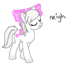 Size: 469x437 | Tagged: safe, artist:purapea, earth pony, pony, g4, bow, eyes closed, female, hair bow, homestuck, horse noises, maplehoof, mare, meme, neigh, simple background, smiling, solo, transparent background