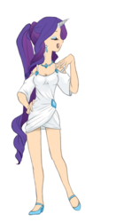 Size: 452x808 | Tagged: safe, artist:zoe-productions, rarity, human, g4, clothes, female, horn, horned humanization, humanized, simple background, solo, transparent background