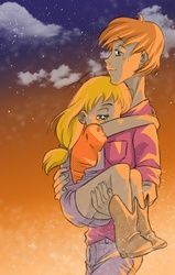 Size: 432x680 | Tagged: safe, artist:zoe-productions, applejack, big macintosh, human, g4, bbbff, crying, humanized