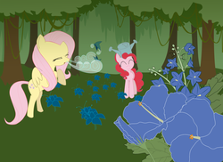 Size: 1375x1000 | Tagged: safe, artist:rumikoholic, fluttershy, pinkie pie, g4, poison joke, sneezing