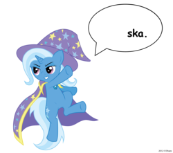 Size: 3500x3100 | Tagged: safe, artist:ethaes, trixie, pony, unicorn, g4, cape, clothes, female, hat, high res, horn, mare, simple background, ska, skank, solo, transparent background, trixie's cape, trixie's hat